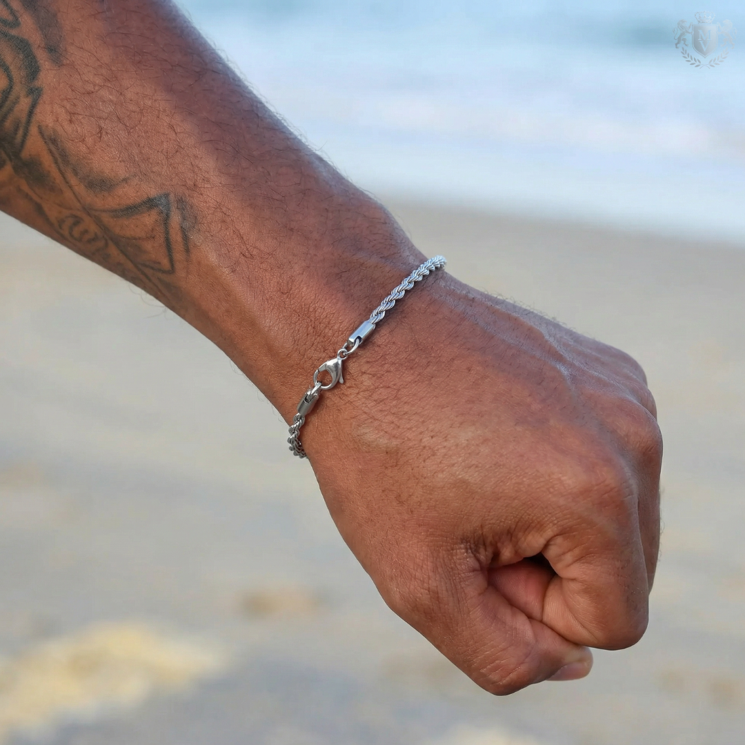 Rope Bracelet (Silver-Colored) 3mm