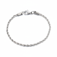 Rope Bracelet (Silver-Colored) 3mm