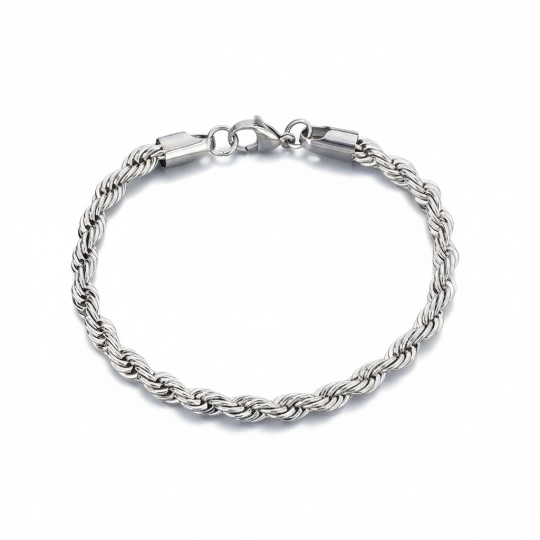 Rope Bracelet (Silver-Colored) 5mm