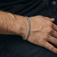 Cuban Bracelet (Silver-Colored) 8mm