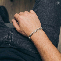 Cuban Bracelet (Silver-Colored) 8mm