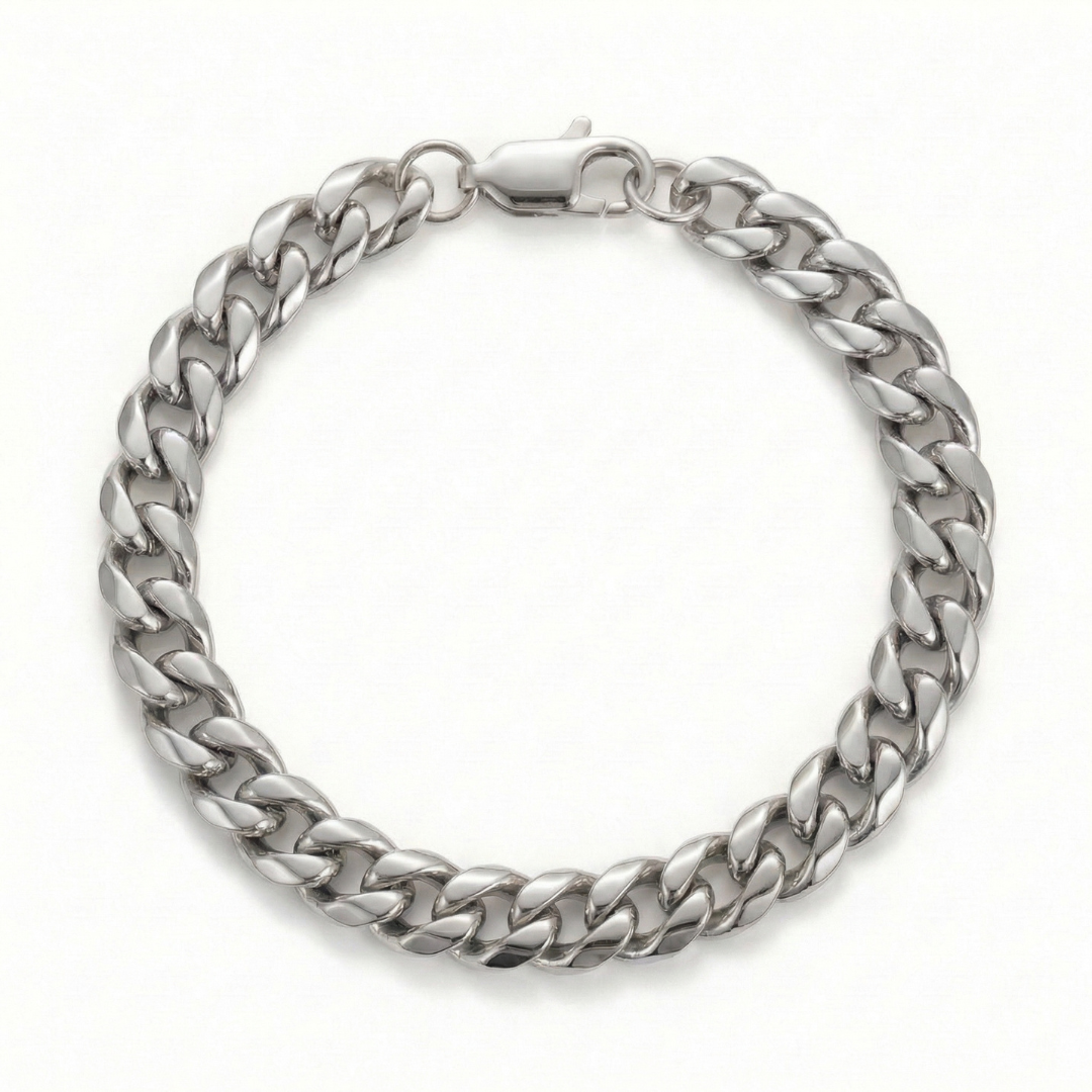 Cuban Bracelet (Silver-Colored) 6mm