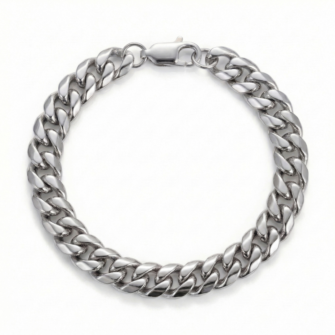 Cuban Bracelet (Silver-Colored) 8mm