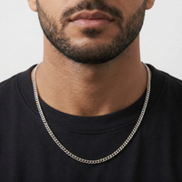 Cuban Chain (Silver-Colored) 4mm