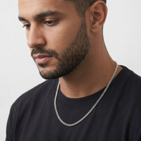 Cuban Chain (Silver-Colored) 4mm