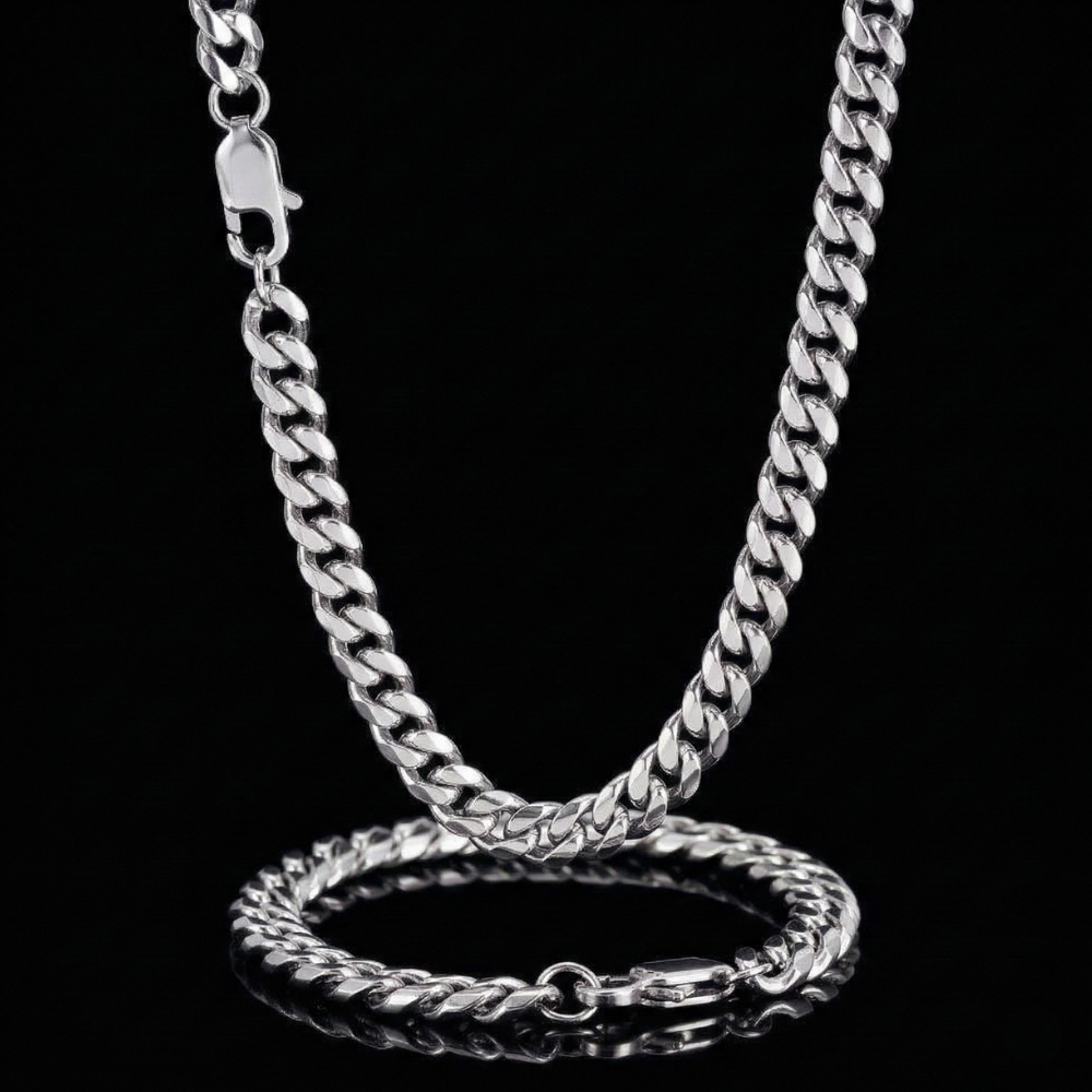 Cuban Chain (Silver-Colored) 6mm
