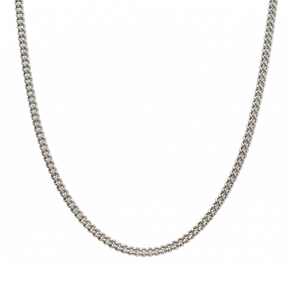 Cuban Chain (Silver-Colored) 4mm