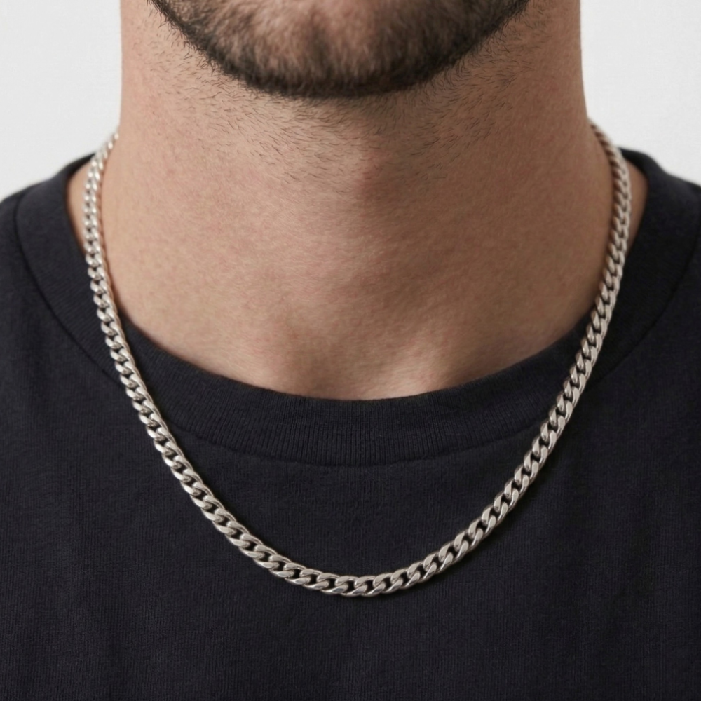 Cuban Chain (Silver-Colored) 6mm