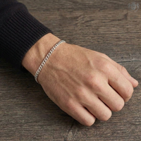 Cuban Bracelet (Silver-Colored) 4mm