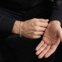 Cuban Bracelet (Silver-Colored) 4mm